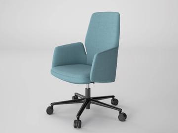 CHANNEL - Swivel leather executive chair by Ofifran