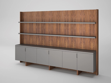 FREEPORT - Freestanding wood veneer office shelving by Ofifran