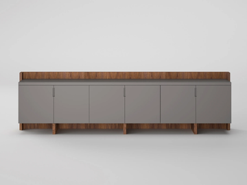FREEPORT - Low wood veneer office storage unit with hinged doors by Ofifran