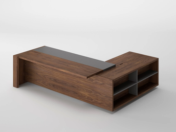 FREEPORT - Wood veneer executive desk with drawers by Ofifran