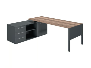 LANCE - L-shaped wood veneer executive desk by Ofifran