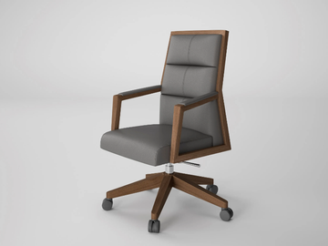 SQUARE - Medium backrest executive chair with beech base by Ofifran