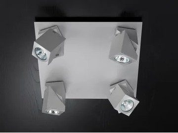 PRACTYK - LED adjustable square metal spotlight by Olé Lighting