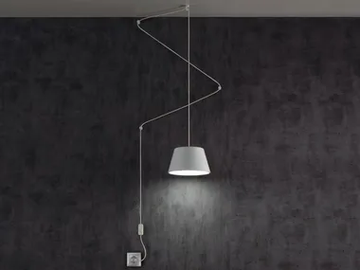 SENTO - LED adjustable pendant lamp with electrical outlets by Olé Lighting