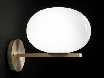 ALBA - 176 - Brass and glass wall lamp by Oluce