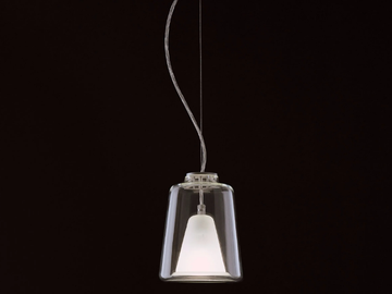 LANTERNA - 477 - Glass and aluminium pendant lamp by Oluce