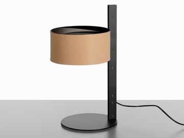 PARALLEL - 296 - Metal and leather table lamp by Oluce