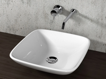 ATENE - Countertop square ceramic washbasin by Olympia Ceramica