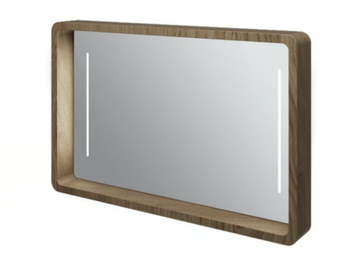 MY BAG - Framed wall-mounted mirror with integrated lighting by Olympia Ceramica