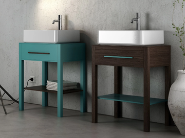 TRATTO - Single vanity unit with drawers by Olympia Ceramica