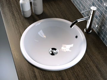 TRIS - Inset round ceramic washbasin by Olympia Ceramica