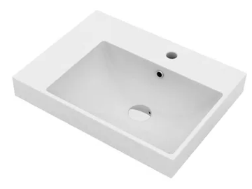 TUTTO EVO - Wall-mounted rectangular ceramic washbasin by Olympia Ceramica
