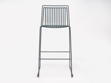 ALO - Sled base steel garden stool with footrest by ONDARRETA