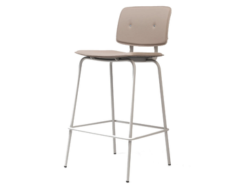 DON 65 - High leather stool with back by ONDARRETA
