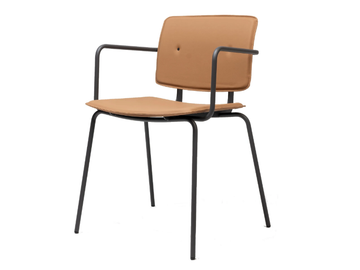DON - Leather chair with armrests by ONDARRETA
