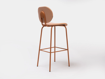 HARI - High steel stool with back with integrated cushion by ONDARRETA