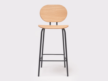 HARI OAK - Wooden barstool with footrest by ONDARRETA
