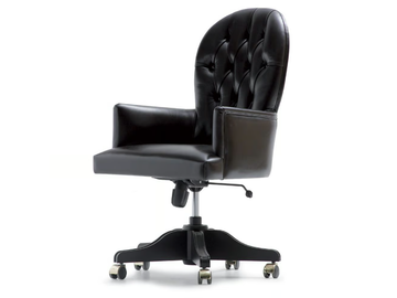GEORGES - Leather executive chair with castors by OPERA CONTEMPORARY