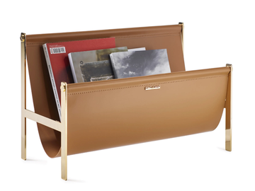 Magazine rack - Tanned leather magazine rack by Opinion Ciatti