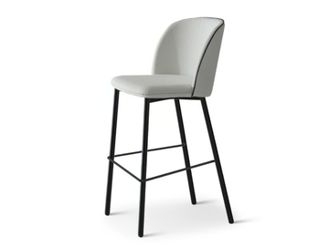 BOLD 564 - High upholstered leather stool with back by Origins 1971