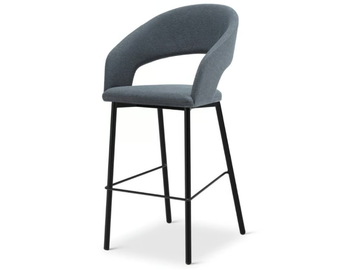 CELINE 707 - High upholstered fabric stool with back by Origins 1971