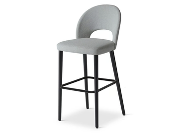 DIXIE 545 - High upholstered fabric stool with back by Origins 1971