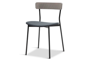 KAT METAL 302-M - Stackable steel chair with seat covered in fabric by Origins 1971