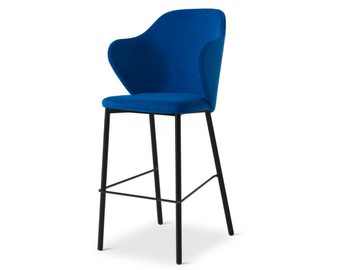 PAGE 681 - High upholstered velvet stool with back by Origins 1971