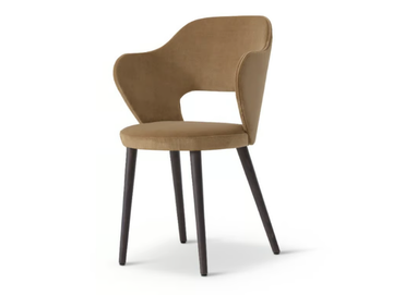QUINN 687 - Upholstered velvet chair with armrests by Origins 1971