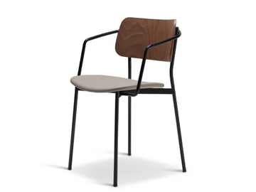 TULA METAL 323-M - Stackable steel chair with armrests by Origins 1971