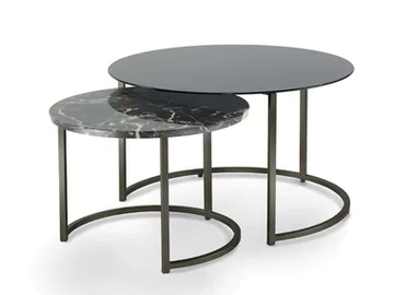 CIN CIN - Low round marble coffee table by Pacini & Cappellini