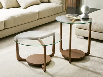 ISOLA - Low wood and glass coffee table by Pacini & Cappellini