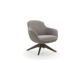 LEA - Upholstered swivel armchair by Pacini & Cappellini