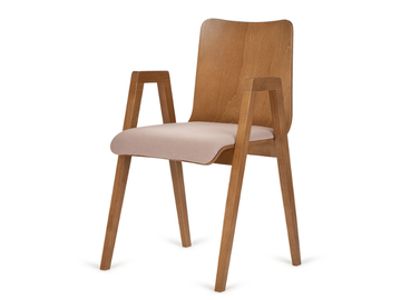 B-LINK-2120 - Stackable wooden chair with integrated cushion by Paged