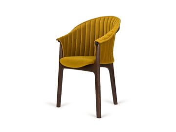 EVO B-2945 - Upholstered beech chair with armrests by Paged