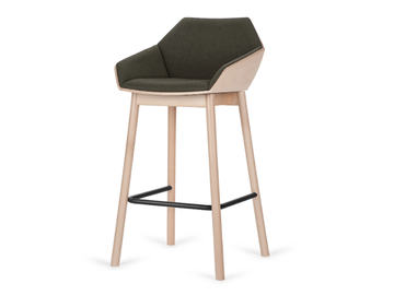 H-TUK-W - High upholstered fabric stool with armrests by Paged