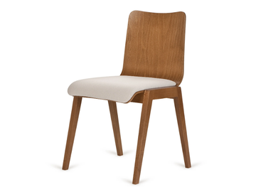 LINK A-2120 - Stackable beech chair with integrated cushion by Paged