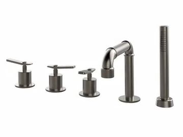 INDUSTRIAL GAS 79138410 - Deck mounted 5 hole bathtub tap with hand shower and diverter by PALAZZANI