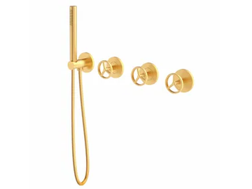 INDUSTRIAL JOB 78139810 - 4 hole bathtub set with diverter and hand shower by PALAZZANI