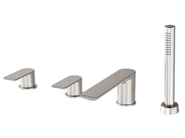 MONTECARLO 80139410 - Deck mounted 4 hole bathtub tap with diverter and hand shower by PALAZZANI