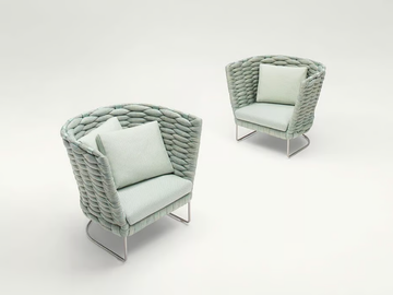 AMI - Sled base polyester garden armchair by Paola Lenti