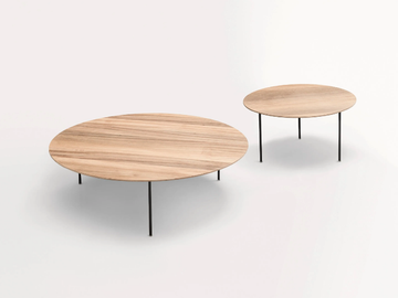 ELIO - Round wooden garden side table by Paola Lenti