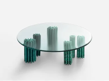 HELICO - Round glass garden side table by Paola Lenti