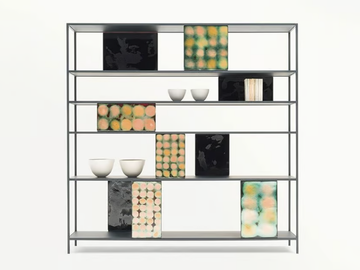 INTERMEZZO - Aluminium and steel bookcase by Paola Lenti