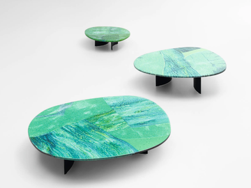ISOLE - Glazed lava garden side table by Paola Lenti