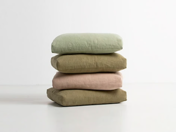 Linen cushion - Solid-color outdoor linen cushion with removable cover by Paola Lenti