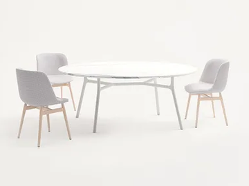 NESSO - Round marble dining table by Paola Lenti