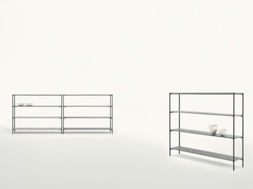 PLANO - Double-sided painted metal shelving unit by Paola Lenti