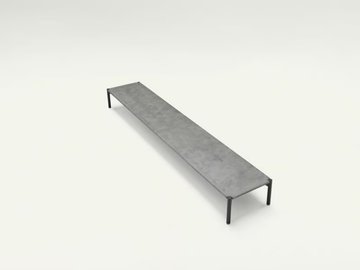 PLANO - Rectangular powder coated steel garden side table by Paola Lenti