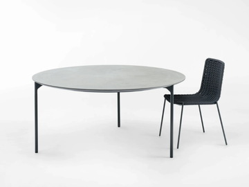 PLANO - Round lightweight cement garden table by Paola Lenti